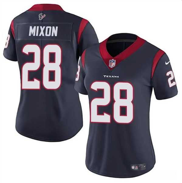 Women%27s Houston Texans #28 Joe Mixon Navy Vapor Untouchable Limited Stitched Jersey Dzhi->women nfl jersey->Women Jersey